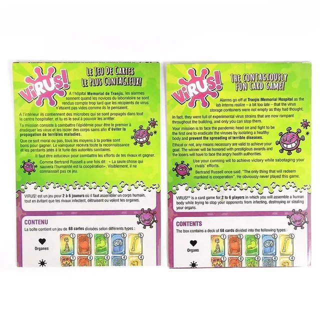 In Spanish Version In English Virus Card Game The Contagiously Virus 2 Card Correct Version Party Game For Fun Family Games 4