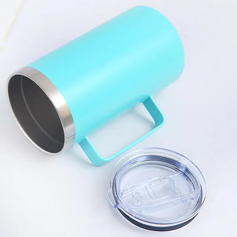 Insulated Stainless Steel Travel Tumbler - 16oz, BPA-Free with Handle and Lid