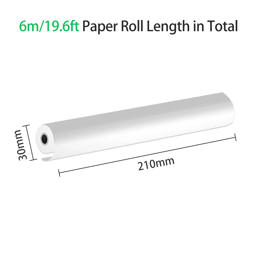 【Sale】10 Rolls (6m,Φ30mm) A4 Thermal Paper  for Portable Thermal Printer for Photo Picture Receipt Memo PDF File
