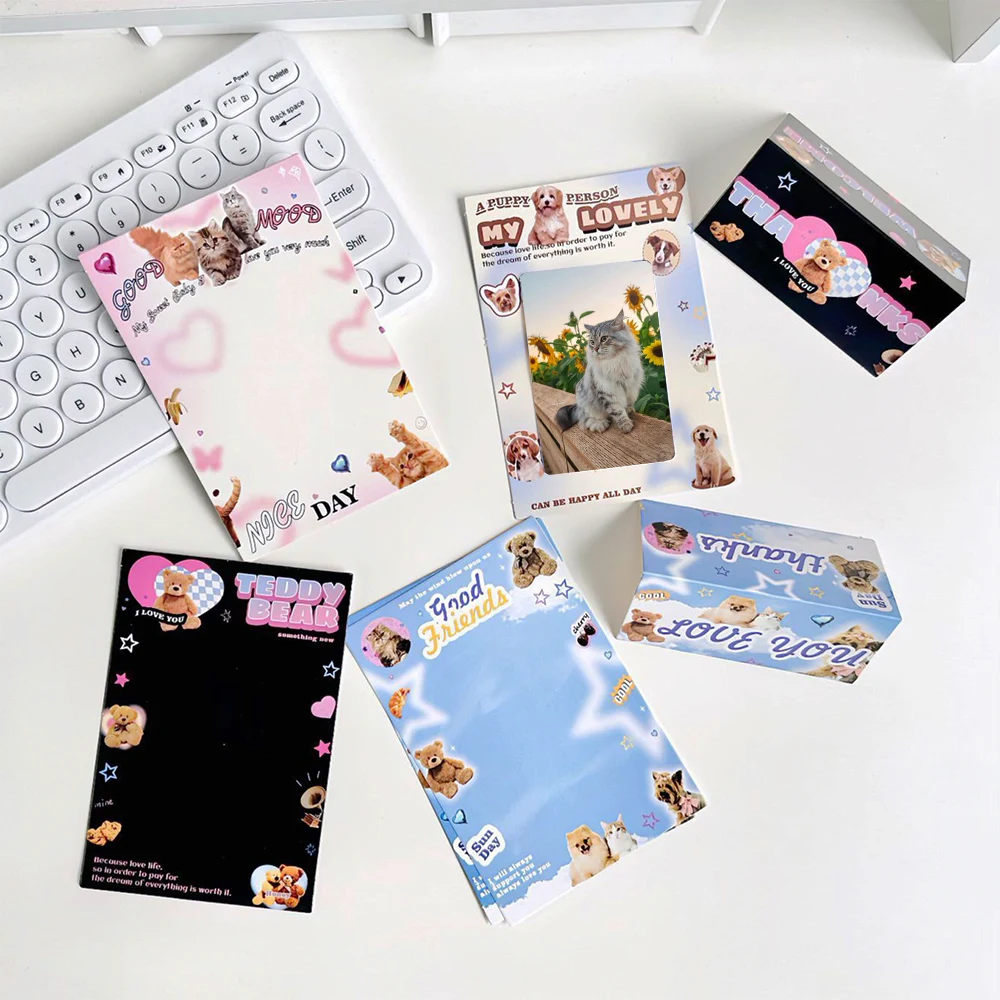 10pcs Cute Paper Card DIY Card Protective Packaging Photo Cardboard Packaging Gift Decor Card Head Paper Card Back Art Supplies 3