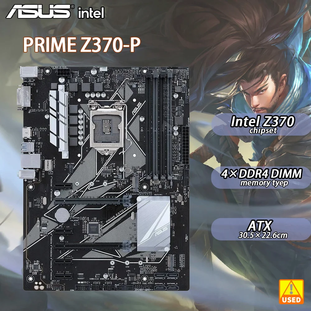 

Asus PRIME Z370-P Intel Z370 Chipset Support DDR4 64GB PCI-E 3.0 M.2 LGA 1151 Socket for 8th Gen Core i7 i5 i3 Used Motherboard