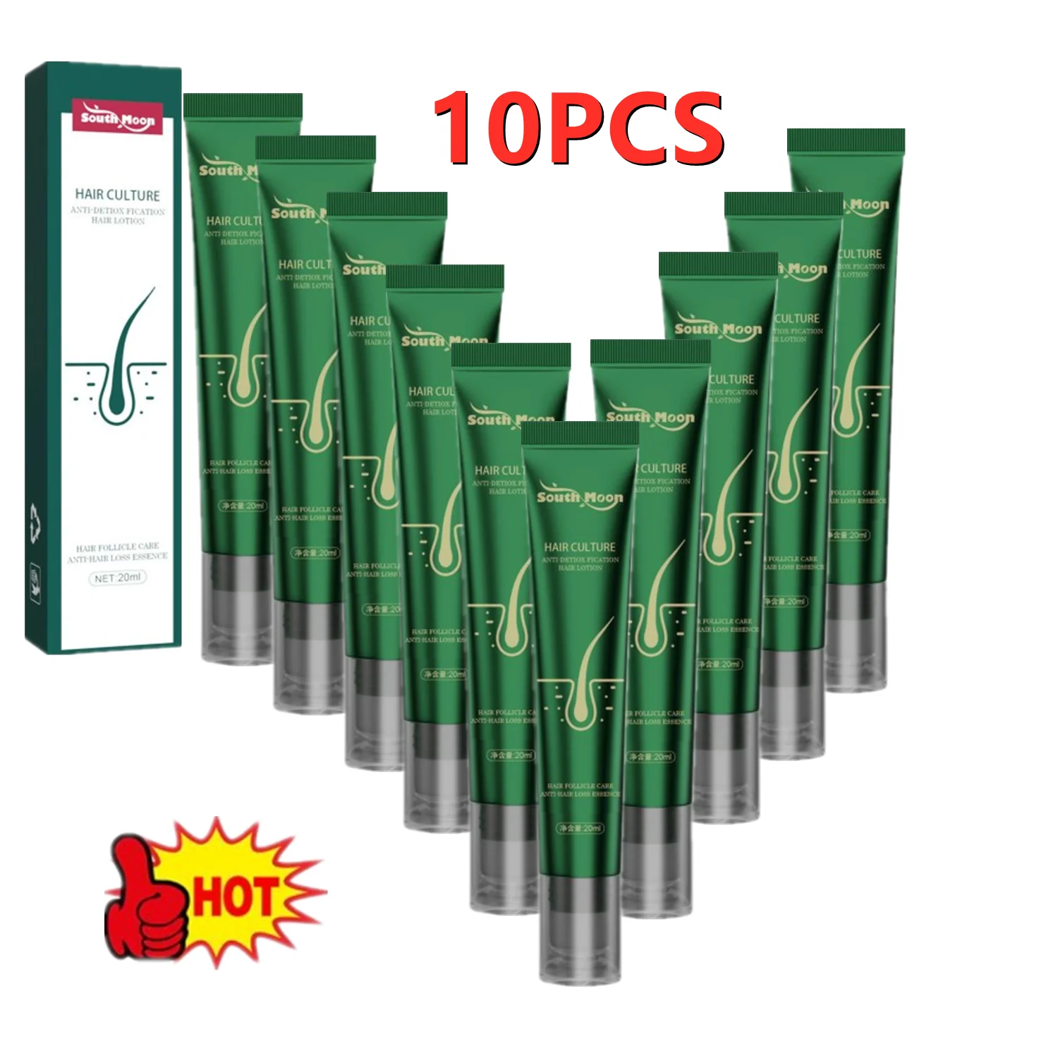 10PCS Biotin Schnelles Öl Haarwachstumsserum Haarverdünnungsbehandlung Flüssigkeit Anti-Haarausfall für Frauen und Männer_voghion.com