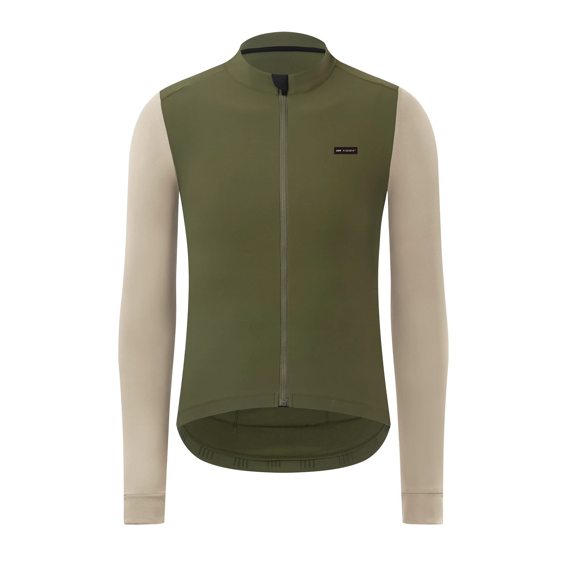 thumbnail image 1 of RISESBIK Ropa de ciclismo de invierno para hombre, maillot de ciclismo térmico de forro polar con cremallera y bolsillo, chaqueta de ciclismo Softshell resistente al viento para hombre, 1 of 5
