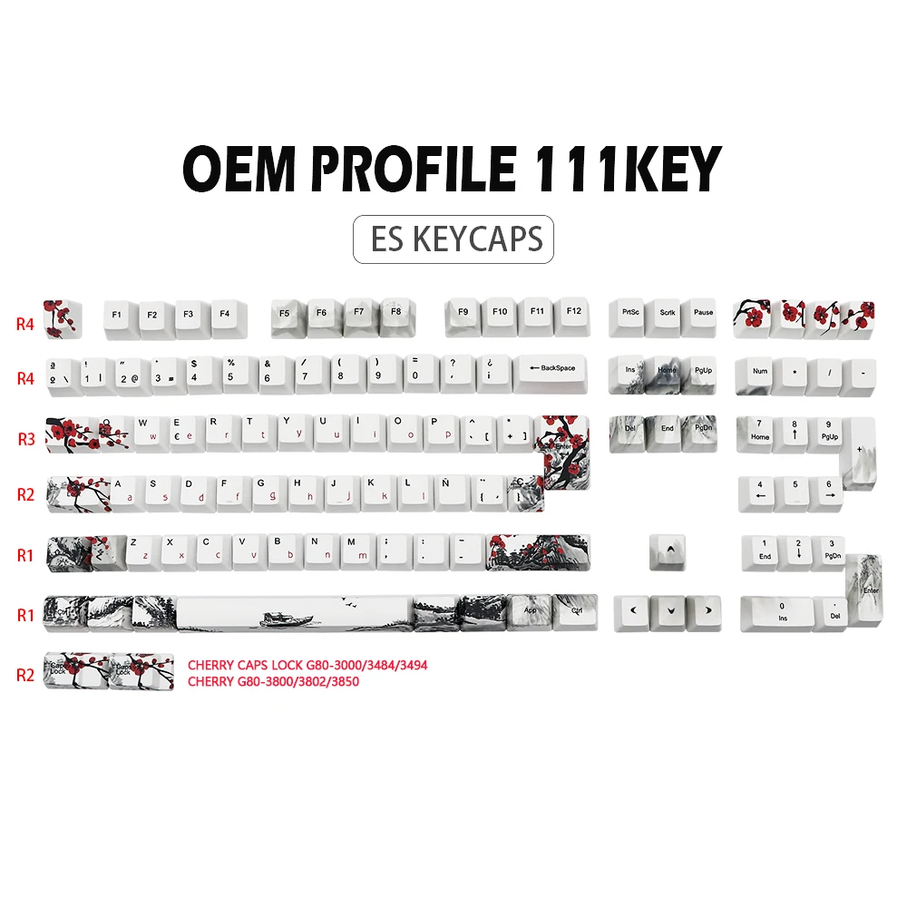 Perfil Keycap, Teclado ISO AZERTY, ES, FR,
