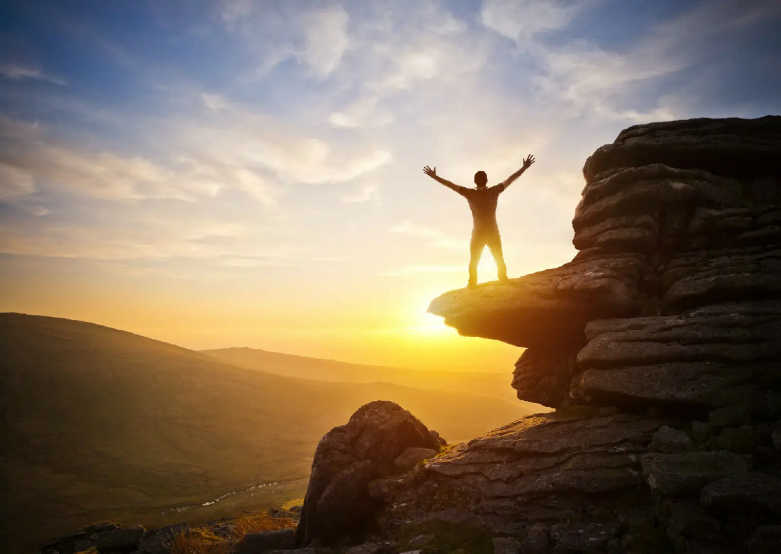 Mountain Sky Sunset Landscape Art Print Silk Poster Home Wall Decor