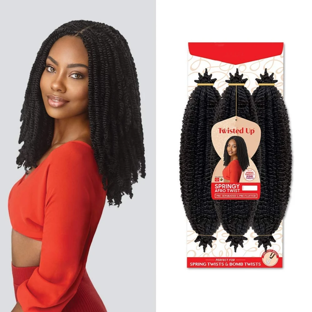 3X Springy Afro Twist Synthetic Braid 16/24inch Short Soft Afro Twist Crochet Braiding Hair Natural Hairstyles For Black Women 2