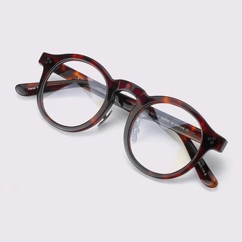 Japanese Handmade Retro Round Glasses Frame Men Vintage Acetate Optical Myopia Eyeglasses Women Full Rim Prescription Eyewear
