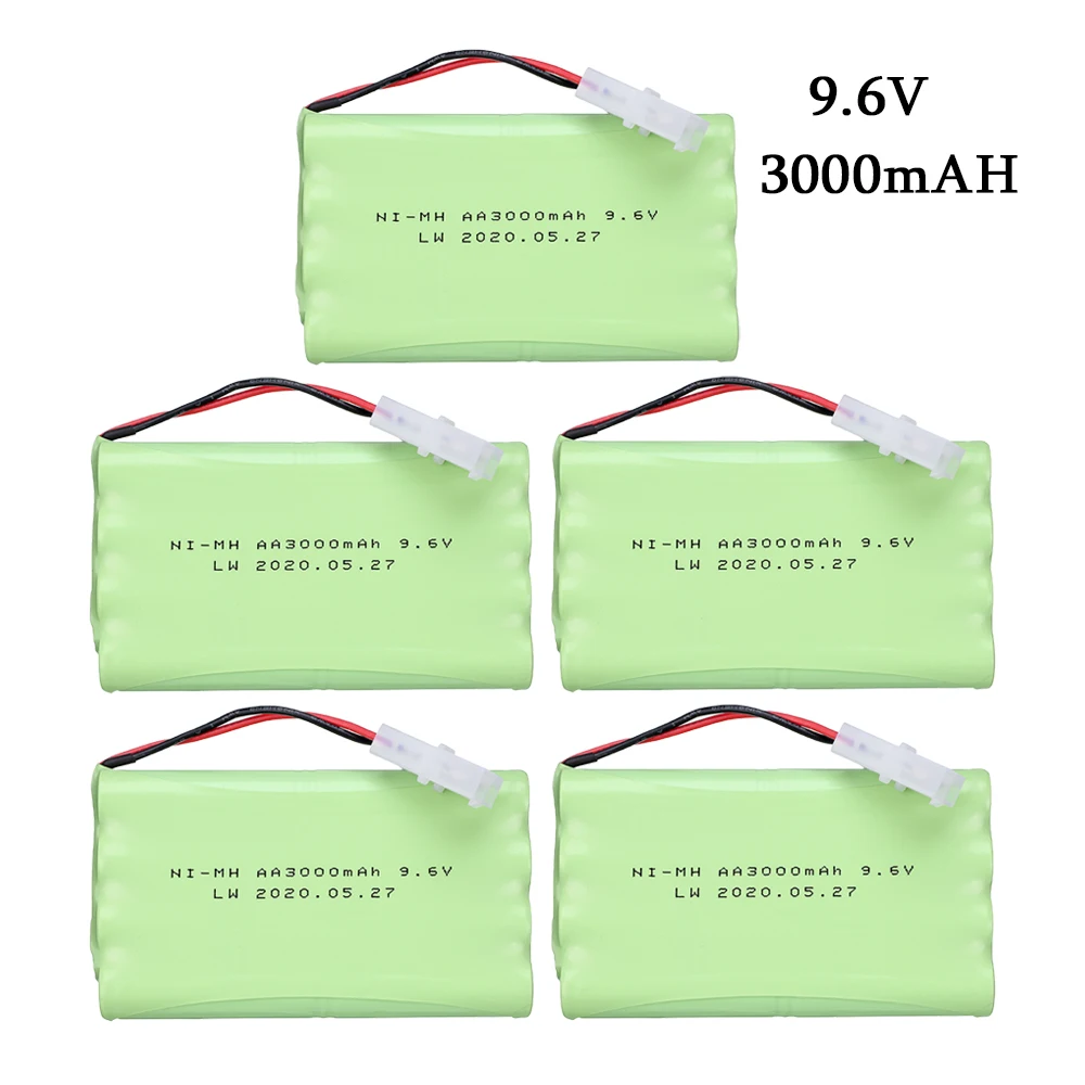 9.6v 3000mah Rechargeable Battery For Rc toys Cars Tanks Robots Gun NiMH Battery AA 9.6v 2400mah Batteries Pack For Rc Boat 1