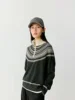 Women Fine Wool Sweater Half-high Collar Color Blocked Pullover Female Cashmere Half Zipper Knitwear Autumn Winter Casual Tops 1