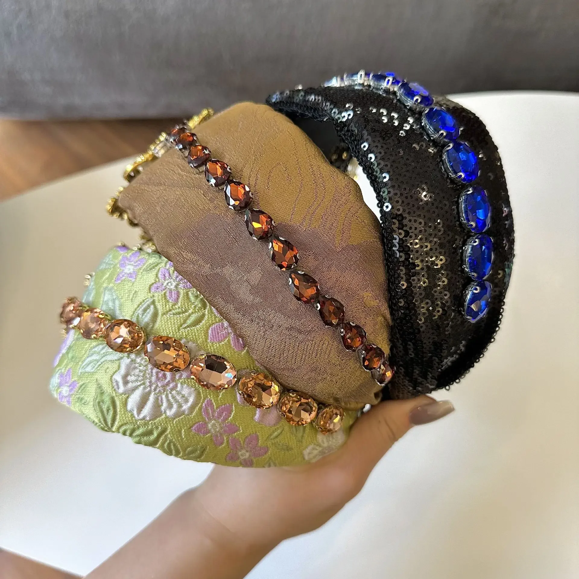 Tobeffect Diademas Anchas Para Mujer, Diadema Tipo Turbante Extra Grande De 7 Pulgadas, Diadema De Tela Bohemia Con Nudo Trenzado, Accesorios Para El Cabello, Paquete De 2