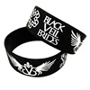 25 Pcs Black Veil Brides Silicone Bracelet with Angel Wings Music Concert Bangle 1 Inch Wide Wristband 6