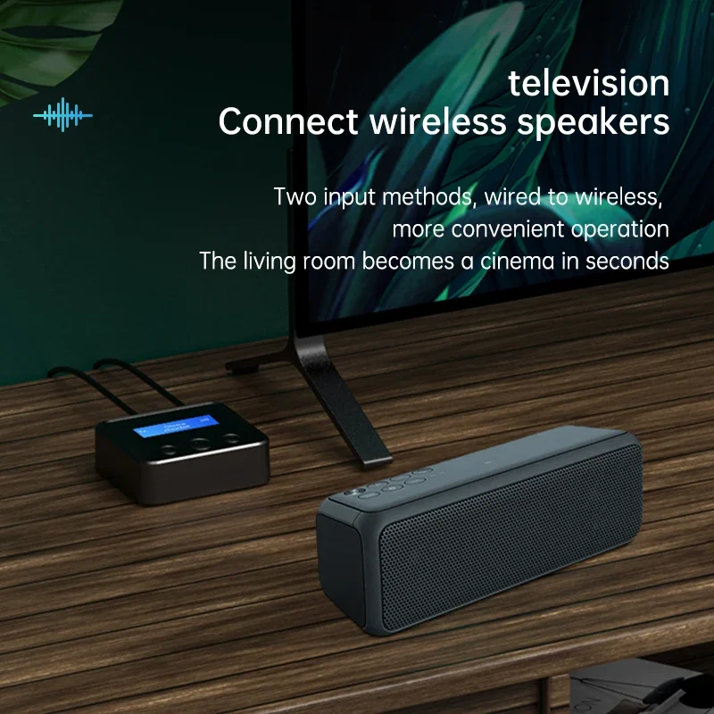 SOOMFON 투인원 블루투스 5.0 송신기 수신기, RCA 3.5mm AUX LCD 디스플레이 무선 어댑터, 자동차 PC TV 헤드폰 스피커용