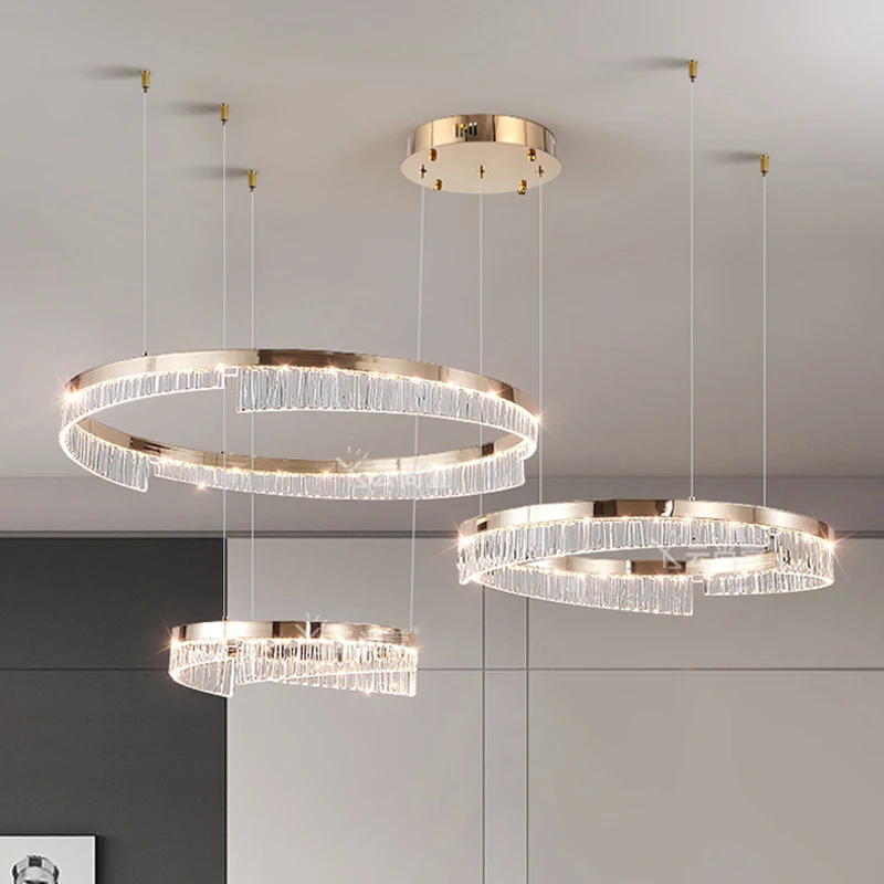Modern Led Chandelier for Living Room Bedroom Dining Room Round Ring Design Pendant Light