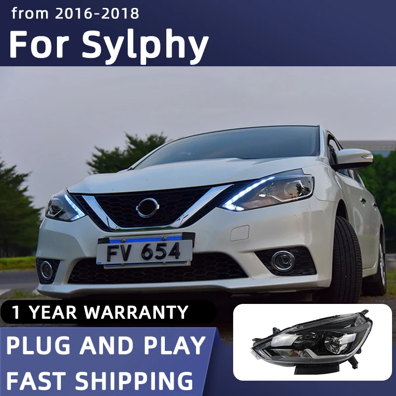 

Стайлинг автомобиля фары для Nissan Sylphy лампа для передней фары 2016-2018 новая Sentra светодиодный передняя фара DRL лампа для автомобиля