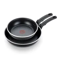 Cook & Strain Nonstick 2 Piece Fry Pan Cookware Set, 9.5 and 11 inch, Black, Dishwasher Safe 1