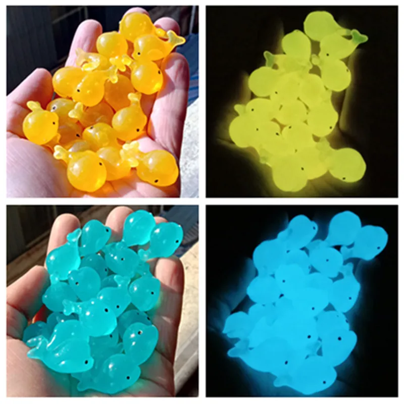 20pcs Luminous Whale Stones Resin Ornaments Aquarium Decoration Fluorescent Dolphin Micro Landscape Gravels