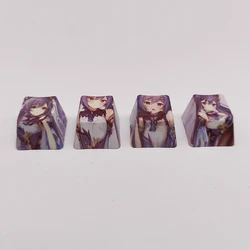 Anime Cartoon Cute Custom Keycap Set - R4 Hot Sublimated PBT Decorative Accessories (NO.2 - 4 Keys)
