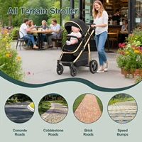 Poussette bébé 3 en 1 paysage haut pour nouveau-né mère enfants Portable chariot pliant luxueux poussette siège de voiture landau de voyage 5