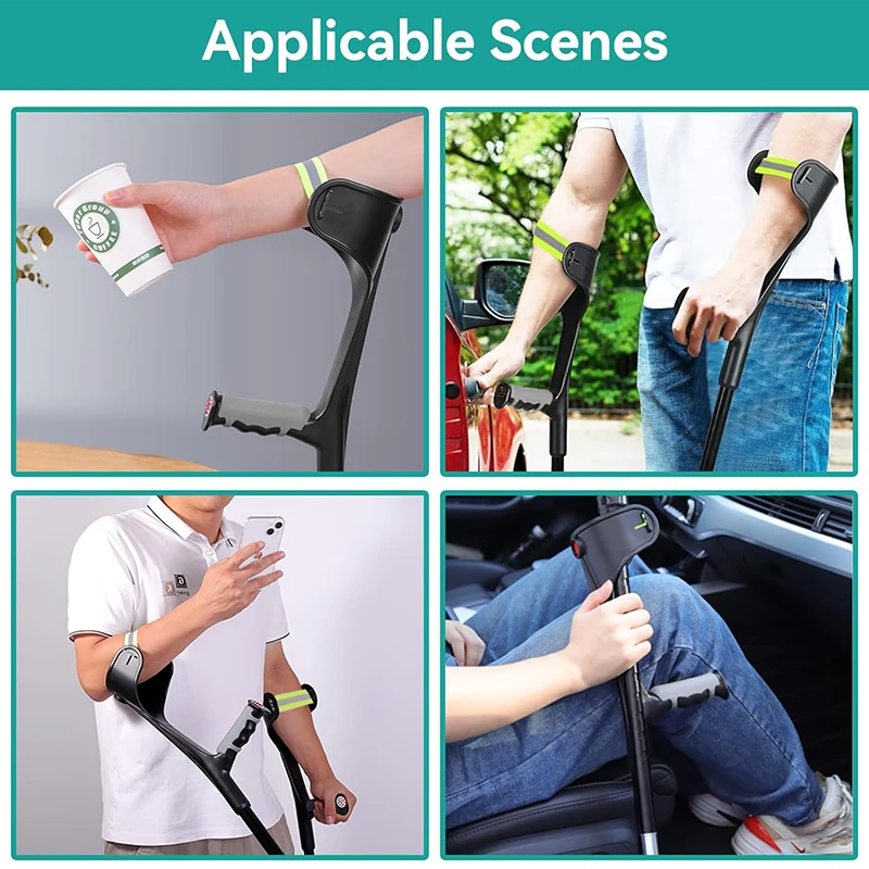 Forearm Crutches for Adults Foldable Elblow Crutch Adjustable Height with Anti-Drop Cuff Forearm Crutches for Walking 5