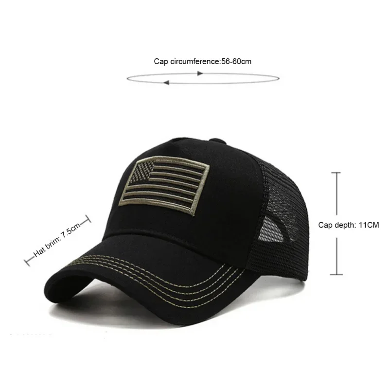 Men Women Sports Caps Pure Cotton Washed National Flag Embroidered Baseball Hat Outdoor Sunshade Hunting Hat