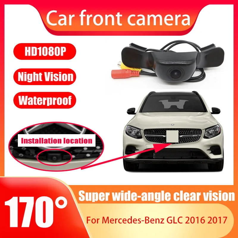 

CCD 170 широкоугольная HD камера ночного видения для переднего вида автомобиля, водонепроницаемая, высокого качества для Mercedes Benz GLC 2015 ~ 2017 2018