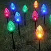Solar Pathway Lights 5X Solar Garden Light Rhombic Pathway Lights For Garden Long Lasting Outdoor Lighted Stake For Christmas 5