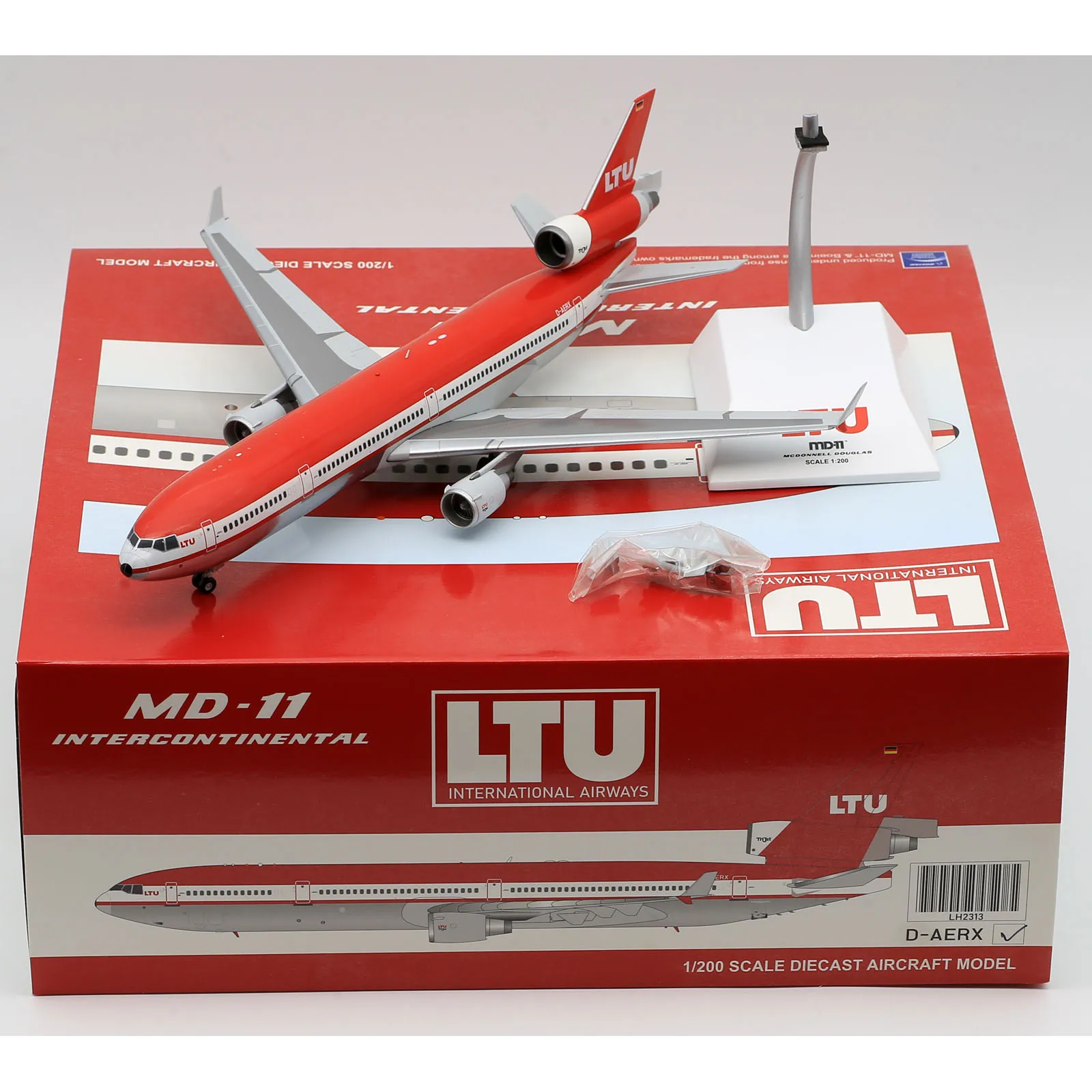 

LH2313 Alloy Collectible Plane Gift JC Wings 1:200 LTU Airlines MCDONNELL Douglas MD-11 Diecast Aircraft Jet Model D-AERX