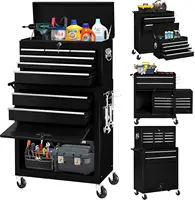 8-Drawer Metal Rolling Tool Box with Wheels Detachable Cabinet Storage and Drawers High Capacity Tool Chest Cart Garage Workshop 1