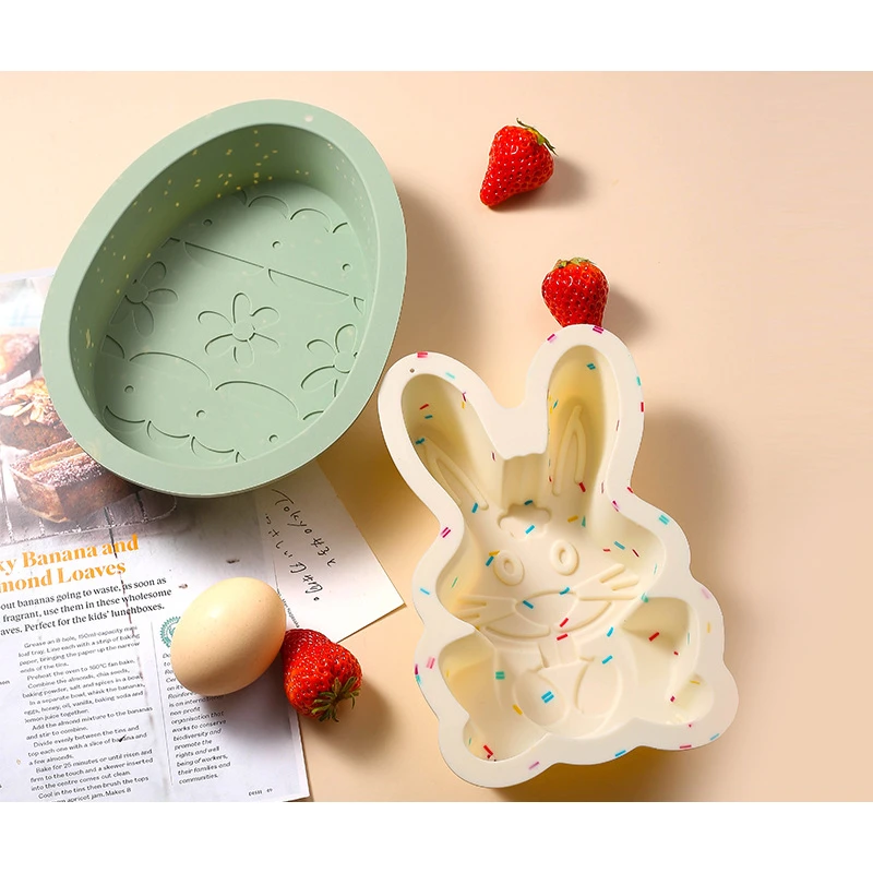 Easter Bunny Easter Egg Cake Mold DIY Rabbit Silicone Mould Pastry