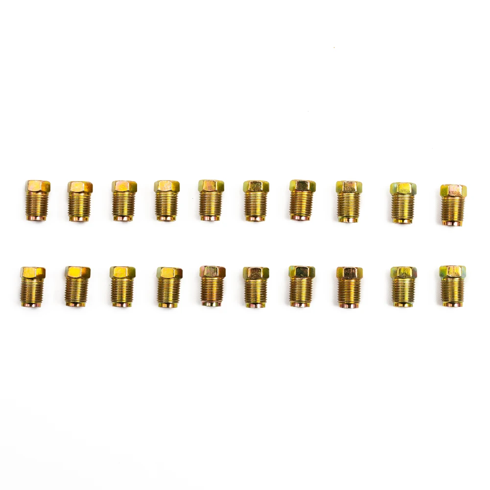 Brake Line Lock Kit Brake Line Connector Brake Line Fittings Nuts Male Metric 10mm*1mm End Union For 3/16" Tube Inverted Flares Parts Accessories Kit 20x