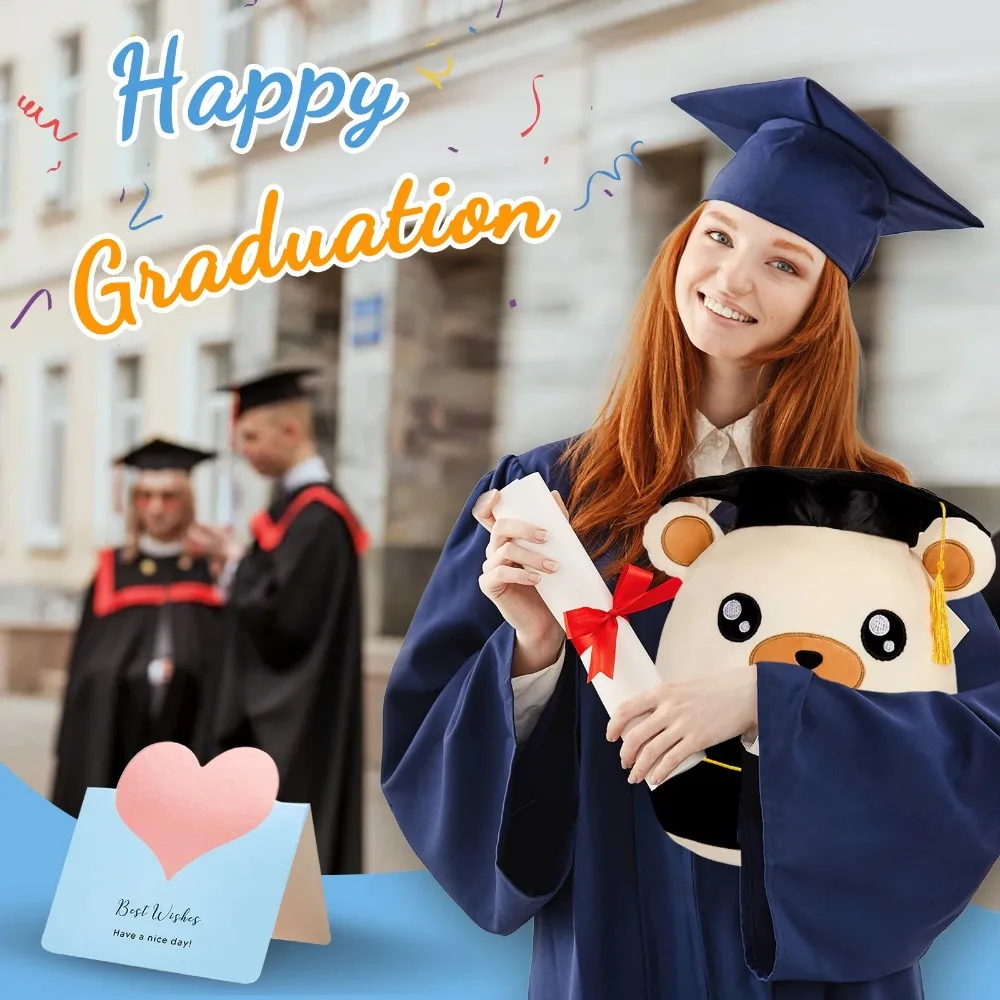30cm Bear Doll Throw Pillows Plush Toy Graduation Gift for Student Knowledgeable Bear Cotton High Quality Animal Stuffed Pillow