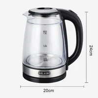Bouilloire électrique GELAIBO avec indicateur LED, chauffage rapide, verre double épaisseur anti-brûlure, grande capacité pour une eau bouillante rapidement 5
