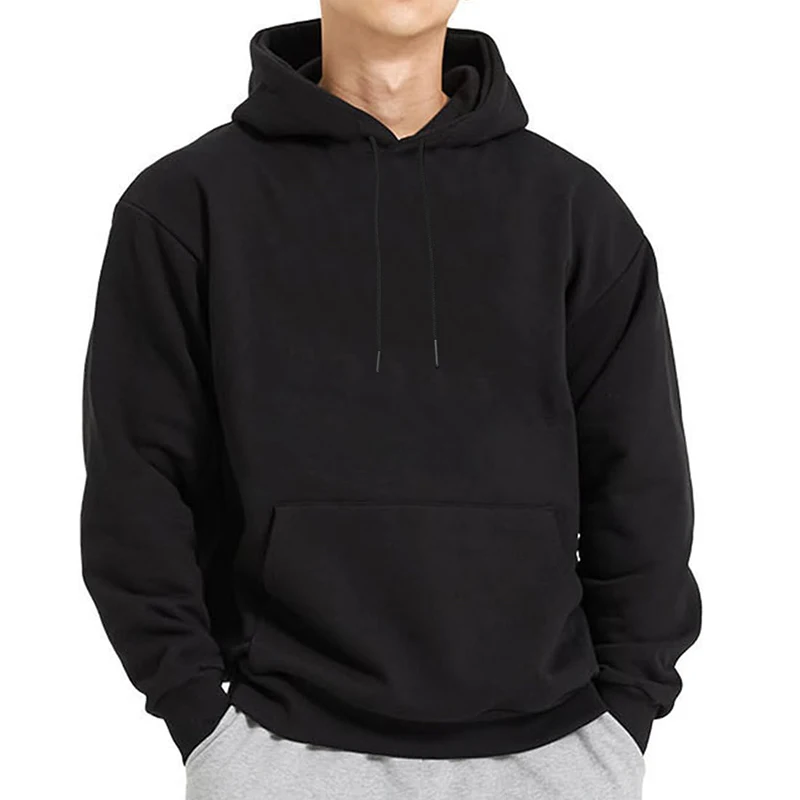 Fall Winter Warm Fleece Lined Hoodies Men Women Athletic Casual Hooded Sweatshirt Unisex Solid Color Basic Pullover Tops winter sweatshirt