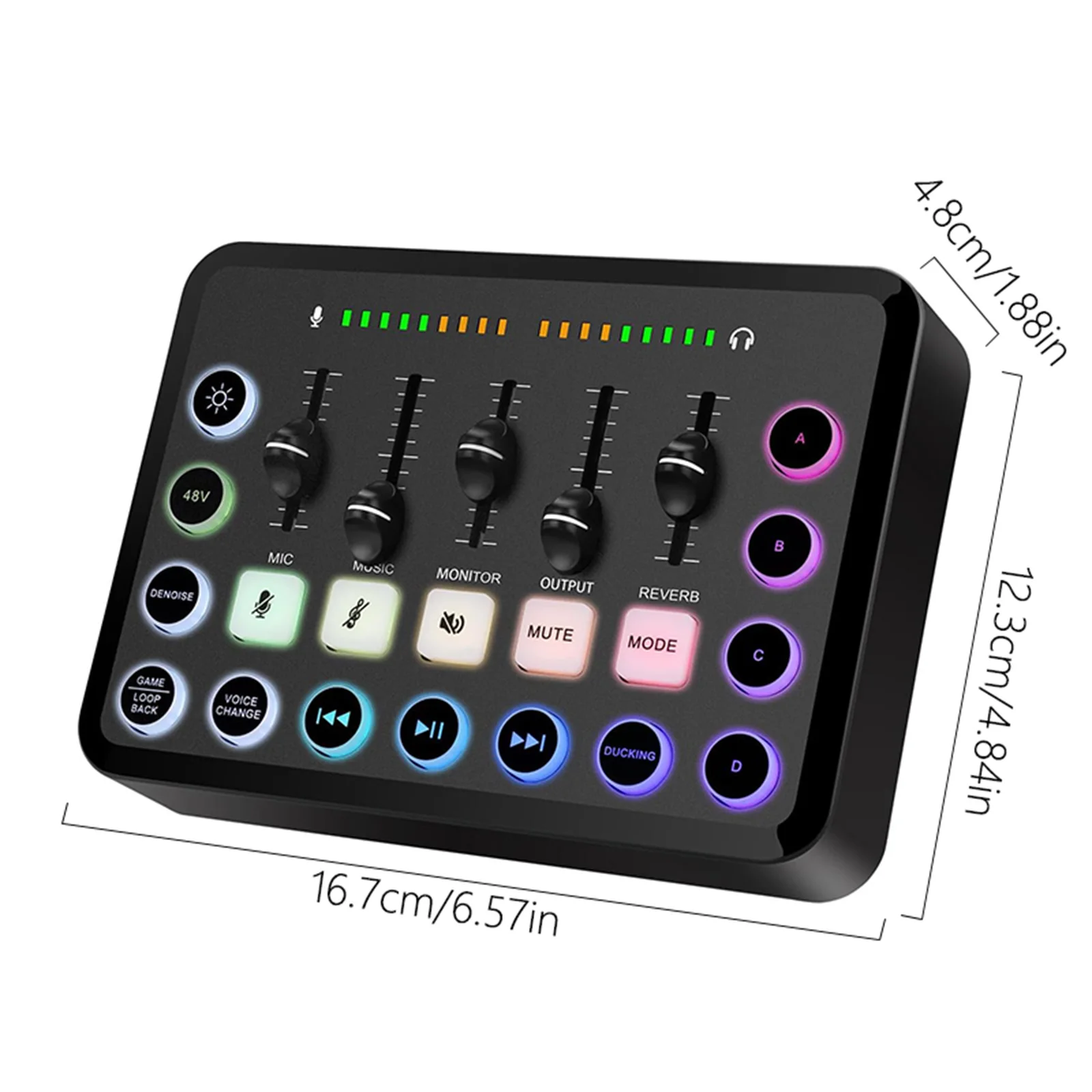 5-Channel Sound Audio Mixer F11 Sound Card Live Streaming for Game Voice Podcast