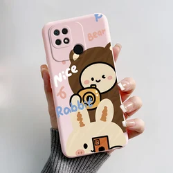 Cute Panda Soft Silicone Back Case - Protective Phone Cover & Bumper for Poco C55 (Pink-L01)