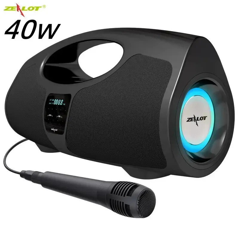 

Мощный динамик для домашнего кинотеатра, Портативный беспроводной Bluetooth шокирующий сабвуфер с микрофоном, FM-радио, поддержка TF-карты, U-диска, 40 Вт