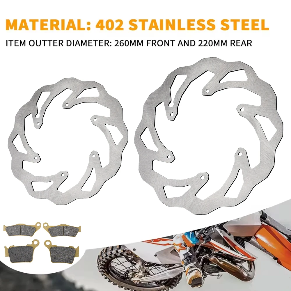 Motorcycle Front Rear Brake Discs Rotors Set For KTM SX SXC SXF EXC EXCF XC F XCW Supermoto