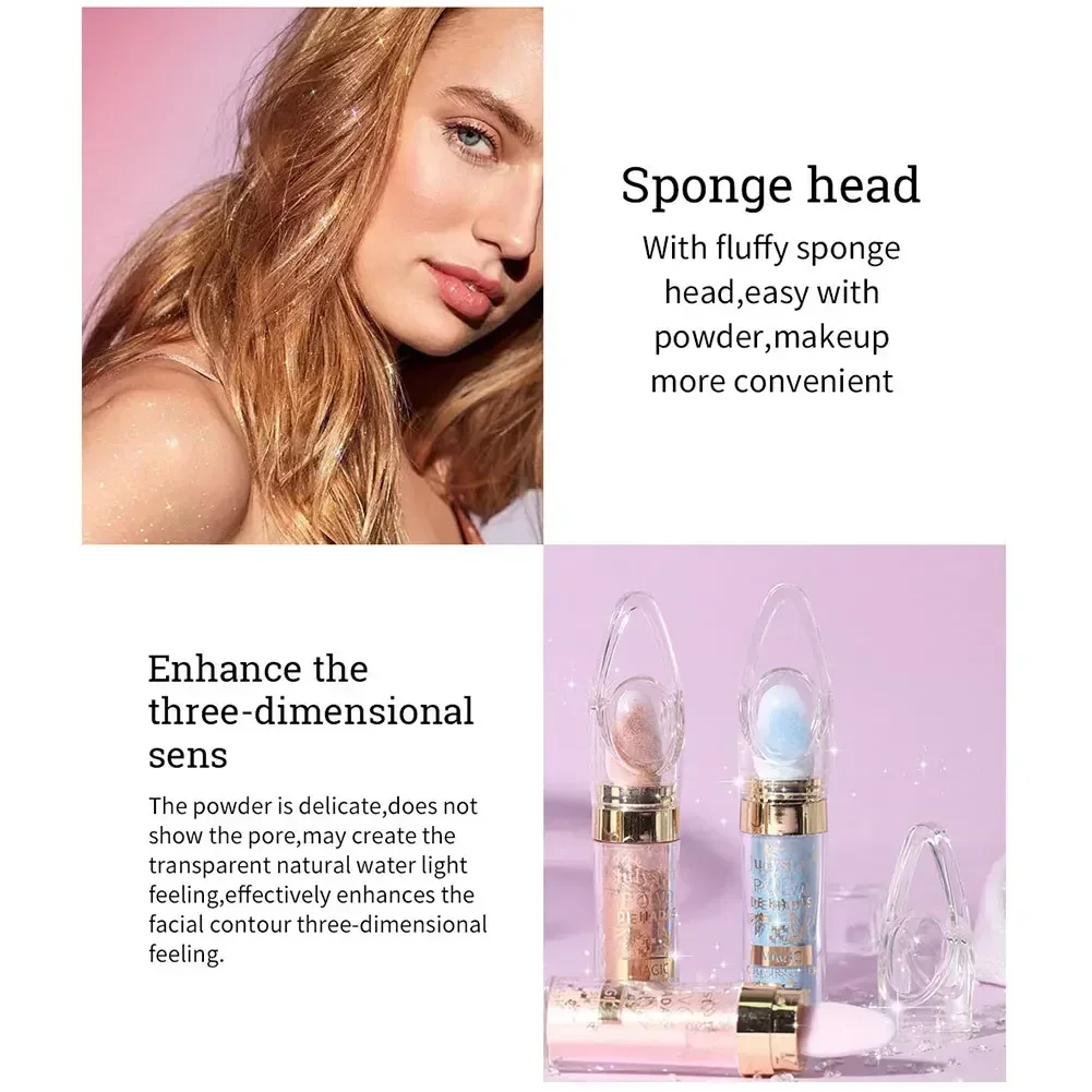 Shimmer Fairy Powder White Loose Highlighter Face Body Glitter Wand Makeup Bronzer Illuminator polvo de hada Cosmetic 5