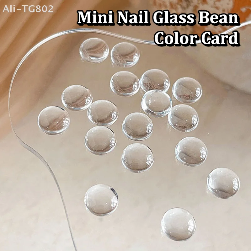 40개 원형 유리 컬러 카드 투명 네일 아트 디자인 스티커 팁 플랫 백 보드 라운드 드롭 네일 살롱 도구