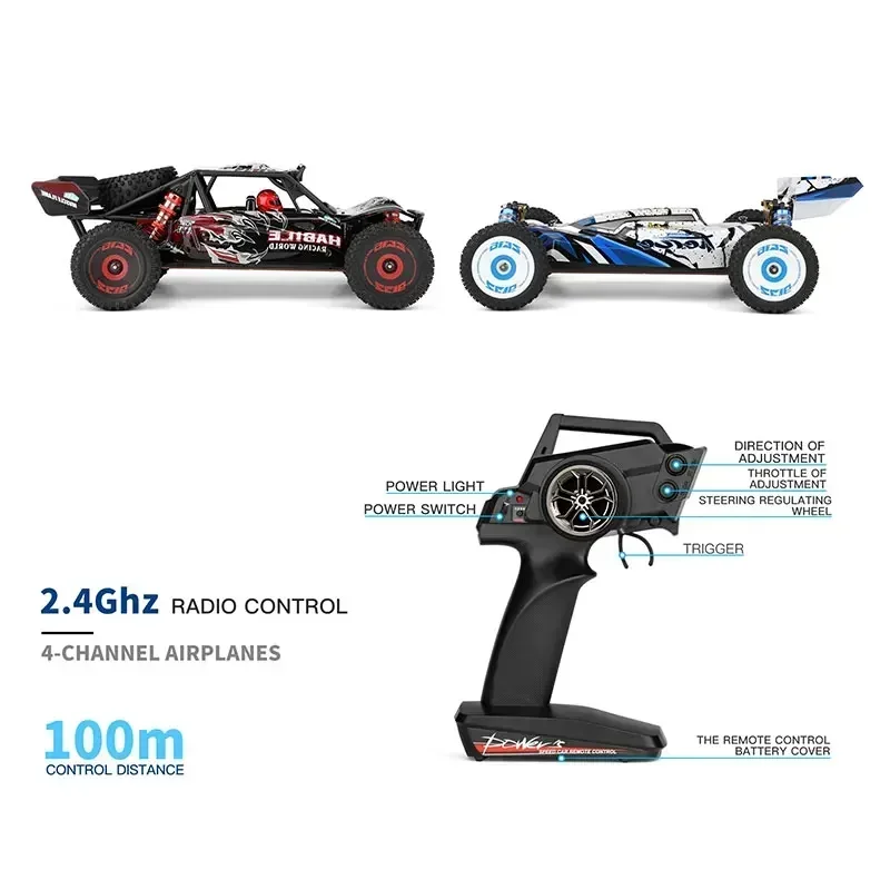 WLtoys 124008 60KM/H RC Car With 3S Battery Professional Racing Car 4WD Brushless Electric Remote Control Cars Children's Toys 5