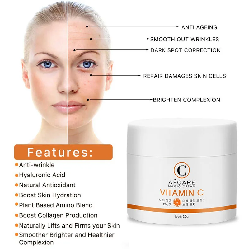 Whitening Korean Vitamin c Face Cream Fade fine lines Shrink Pores Facial Cream Korean Skin Care Brighten Repair Products