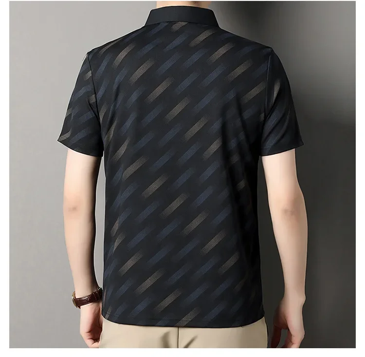 Lapel Short-sleeved T-shirt Men's Middle-aged Dad Casual Polo Shirt Top 25 Sa56ecf5af2504323bf687dd0cbc044a1r