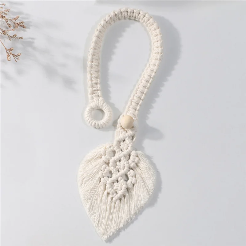 Description Picture 6 of itemHand-Woven Macrame Curtain Tieback Holder Hooks Tie Backs Living Room Bohem Decoration Accessories Holdback Curtain Straps