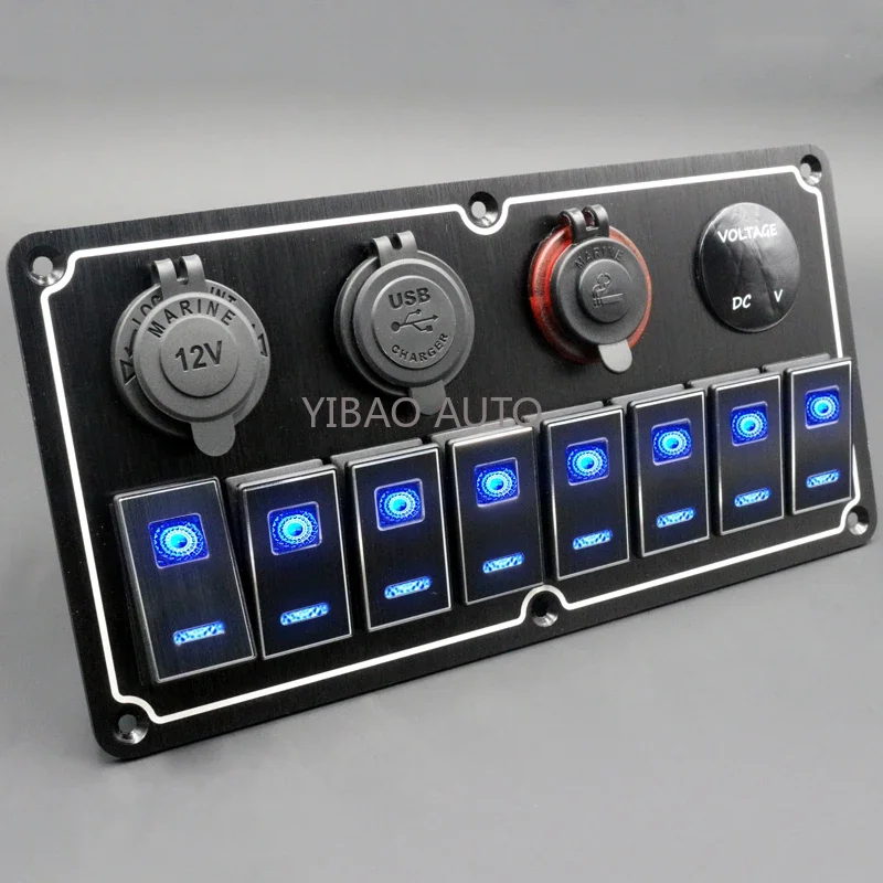 Nice Super Metal 4-8 Gang Digital Display ON Off Switch with Blue LED ...