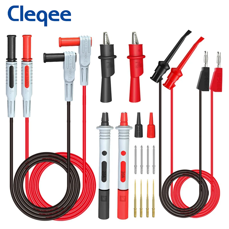 Cleqee P1308B Multimeter Test Leads Kit with Replaceable needles