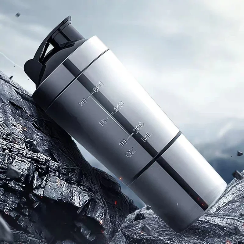 Stainless Steel Cup Vacuum Mixer Outdoor Drink Kettle Detachable Double Layer Whey Protein Powder Sports Shaker Water Bottle protein bottle shaking cup protein shaker cup shaker bottle self stirring shaker cup sports water bottle