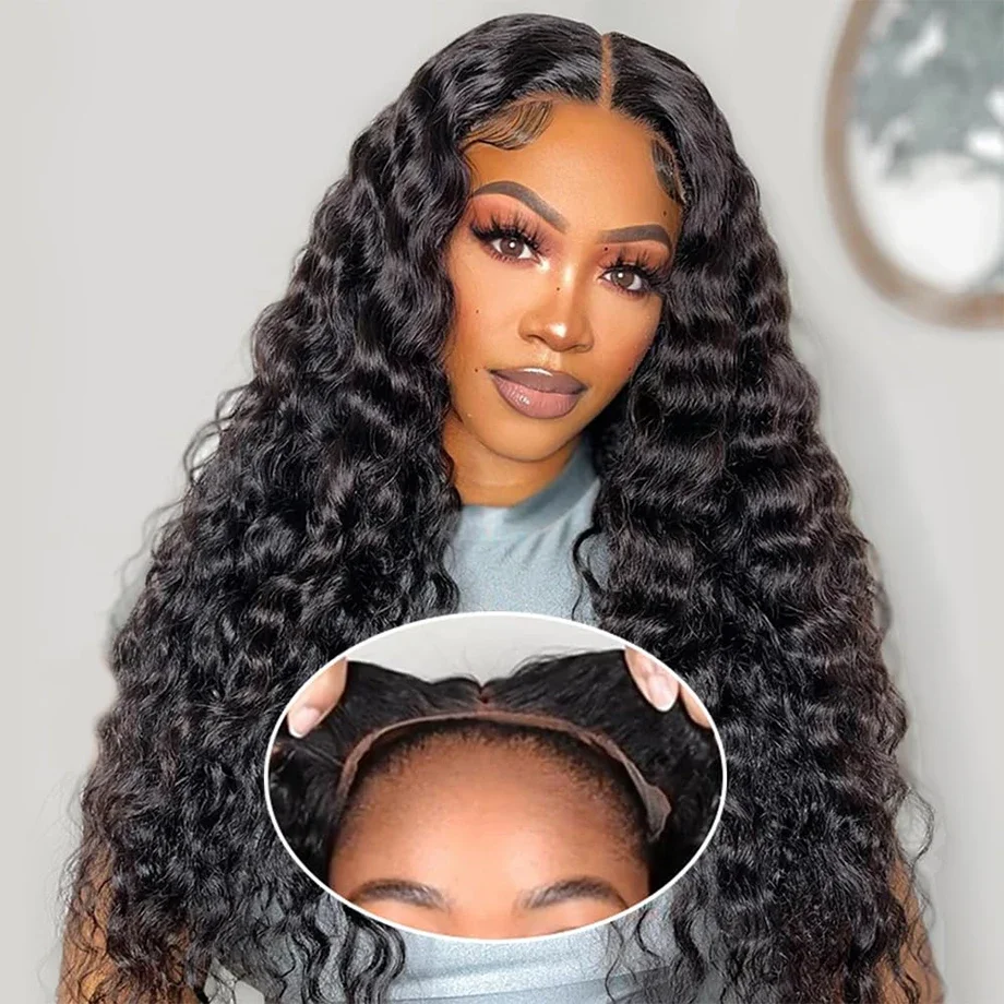 13x4 13x6 HD Lace Frontal Human Remy Hair Wig 30 38 Inch Curly Brazilian for Women 250 Density Deep Wave human hair wig