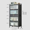 Modern Mobile Kitchen Cabinets Home Floor Multi-layer Storage Cabinet with Doors Multi-functional Side Cabinet Kitchen Furniture 5