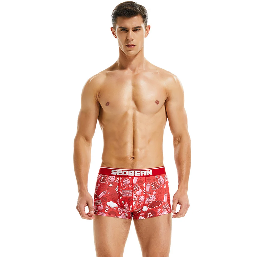 Men's Underwear Quick Dry  Pants  Briefs  Men's Slim Fitting Flat Angle Underwear Men's Printed Underwear  Four Corners