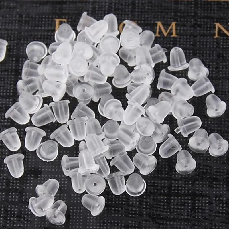 Earring Back Stoppers D001 appr. 100pcs/lot Bullet Plastic Ear Plugging/blocked DIY